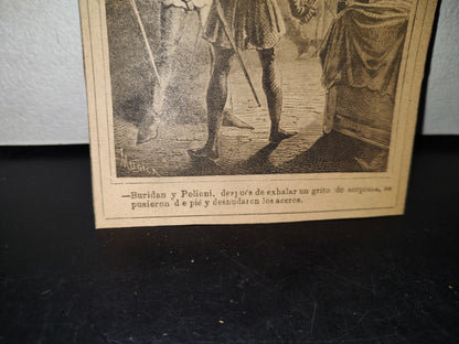 A10C1-2- Antiguo Grabado. Espadachines - 1800'S