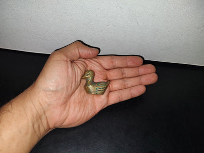 A2- Pieza De Bronce. Patito En Pose De Nado - 70'S