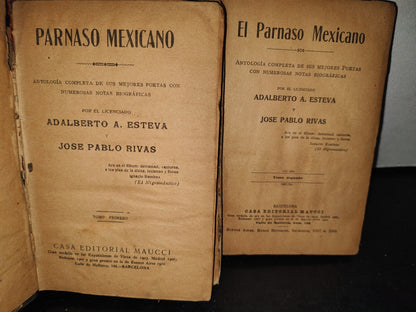 60- El Parnaso Mexicano - Los 2 Tomos - Adalberto A. Esteva Y José Pablo Rivas - 1900'S