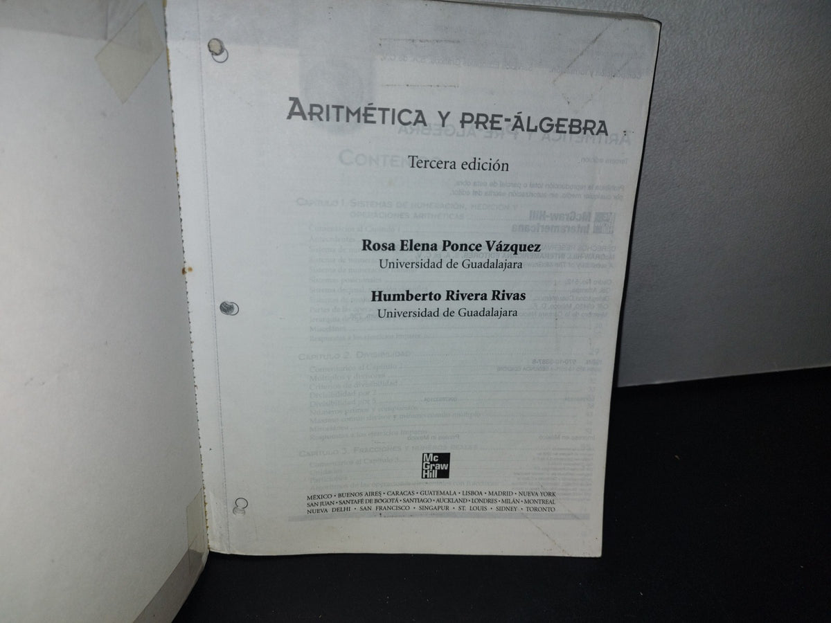 179- Aritmética Y Pre-Álgebra - Ponce Rivera