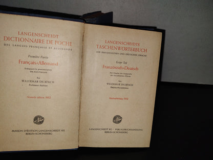 124- Diccionario Alemán-Francés. Langenscheidt Francais-Allemand - Waldemar Dickfach - 1952