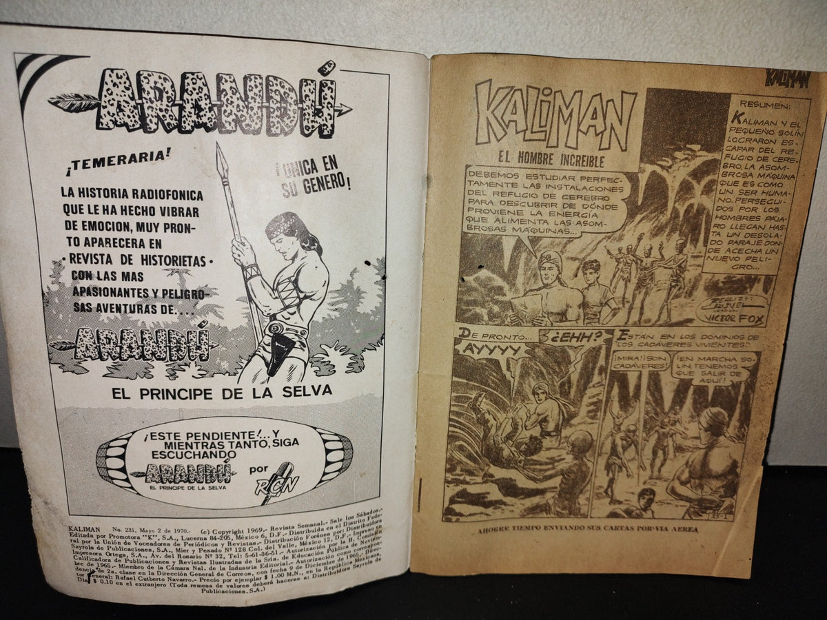 209- Kaliman. El Hombre Increíble - No. 231, Mayo 2 De 1970
