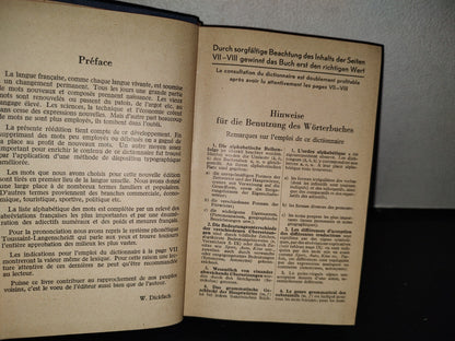 124- Diccionario Alemán-Francés. Langenscheidt Francais-Allemand - Waldemar Dickfach - 1952