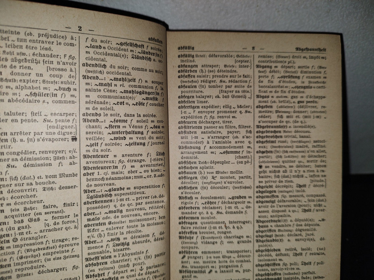 124- Diccionario Alemán-Francés. Langenscheidt Francais-Allemand - Waldemar Dickfach - 1952
