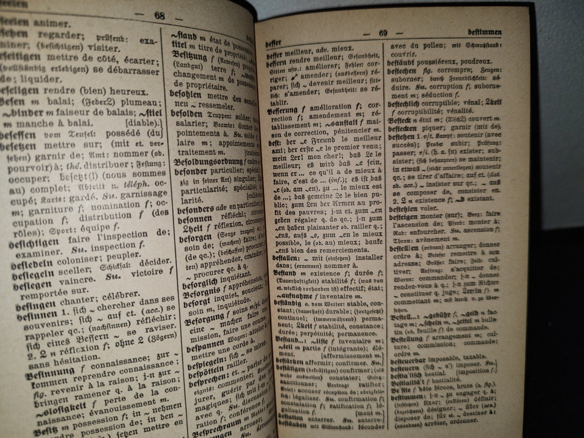 124- Diccionario Alemán-Francés. Langenscheidt Francais-Allemand - Waldemar Dickfach - 1952