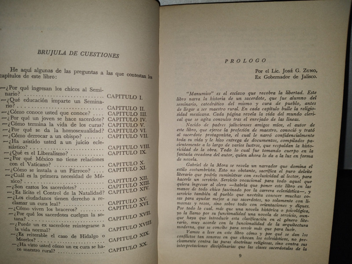 57- El Manumiso. Novela De Un Sacerdote Mexicano - Gabriel De La Mora - 1970