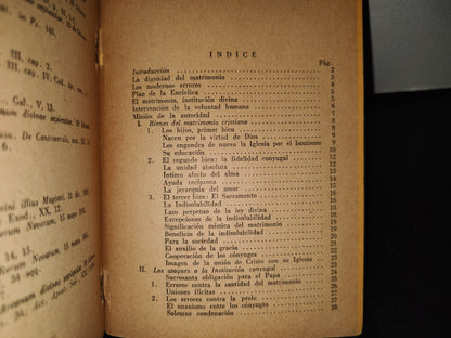 139- Documentos Pontificios. Casti Connubii De S. S. Pío XI. Sobre El Matrimonio Cristiano -1960