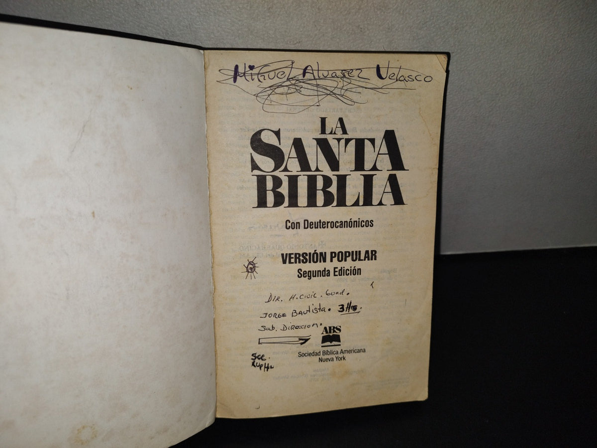 209- La Santa Biblia Con Deuterocanónicos. Sociedad Bíblica Americana, Nueva York - 1983