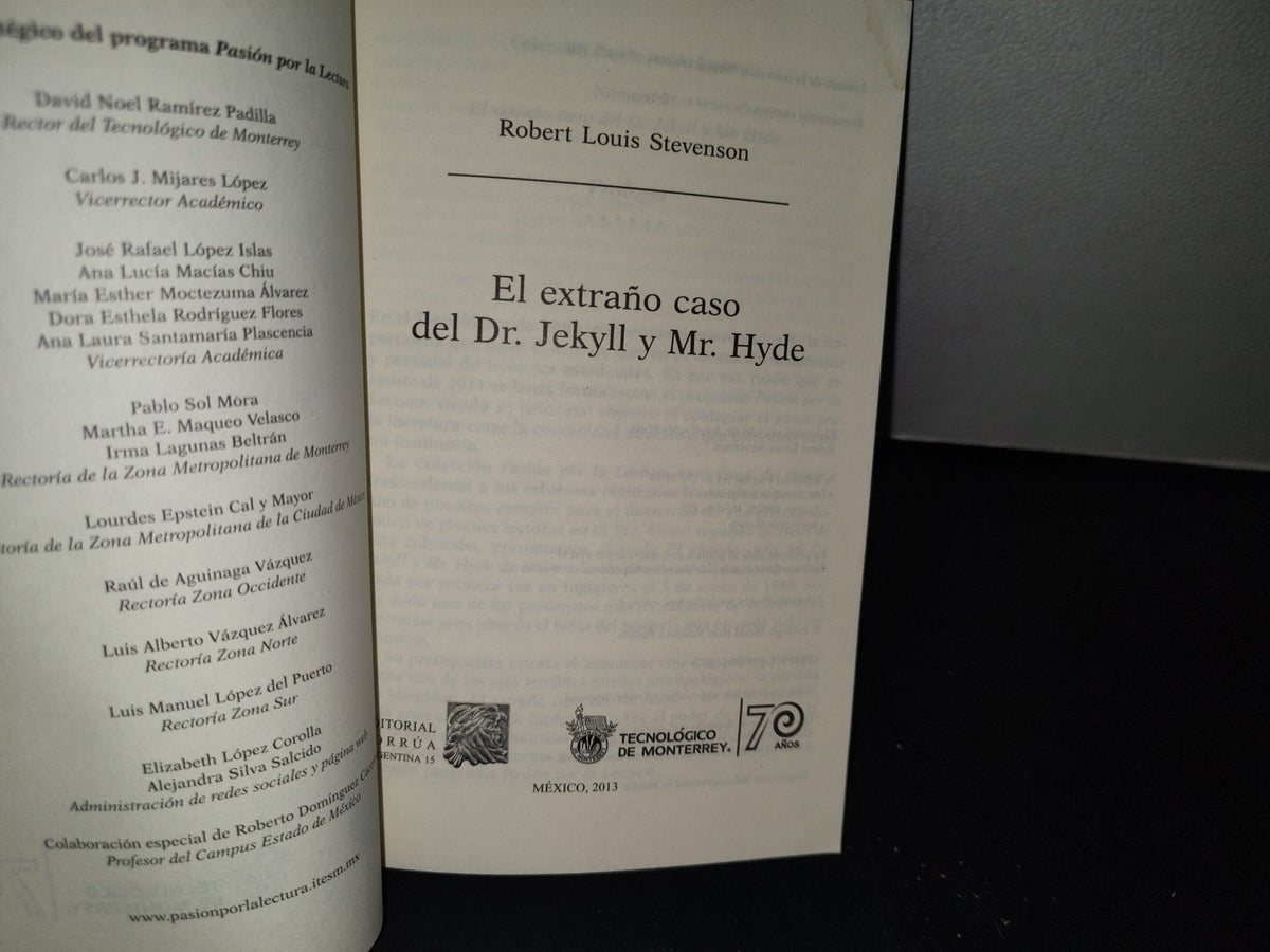 75- El Extraño Caso Del Dr. Jekyll Y Mr. Hyde - Robert Louis Stevenson. Editorial Porúa, México, 2013