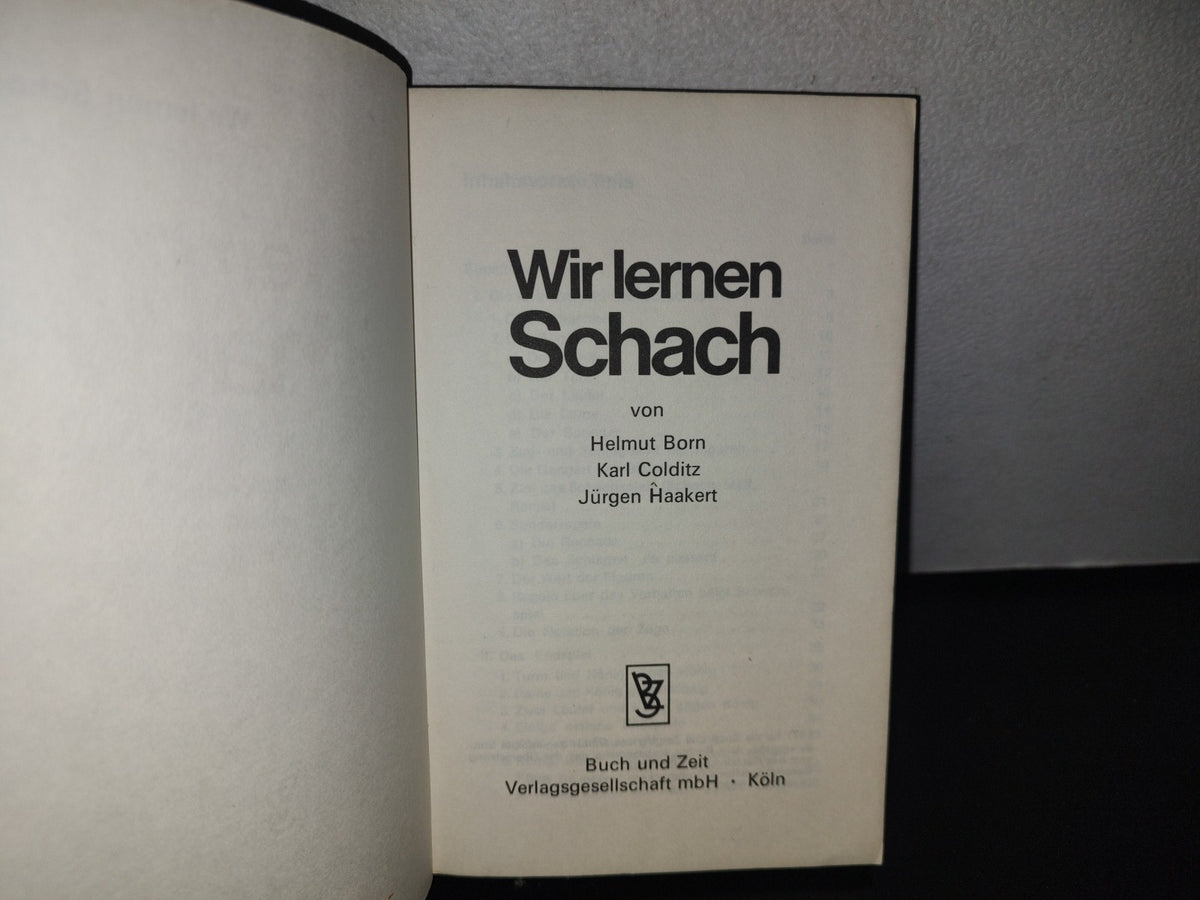 128- Alemán. Libro De Ajedrez. Wir Lernen Schach - Helmut Born, Karl Colditz, Jürgen Haakert - 1971