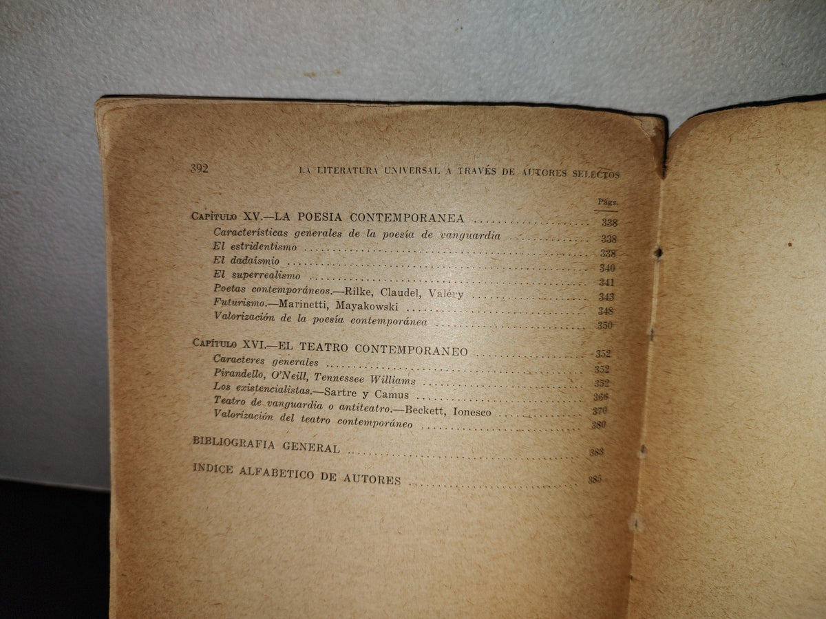 192- La Literatura Universal A Través De Autores Selectos - Editorial Porrúa 1969