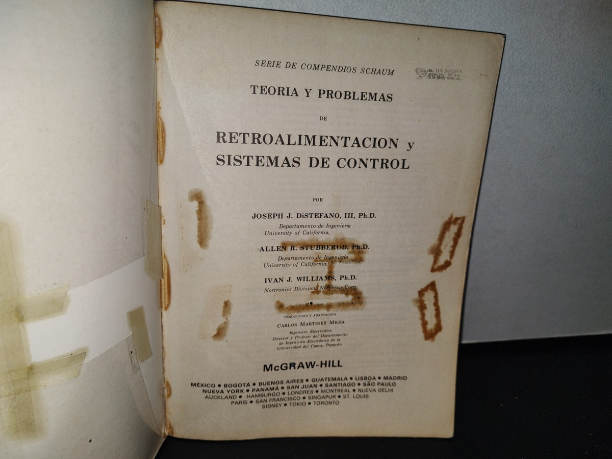 92- Serie Schaum. Retroalimentación Y Sistemas De Control - Distefano Iii Stubberud Y Williams