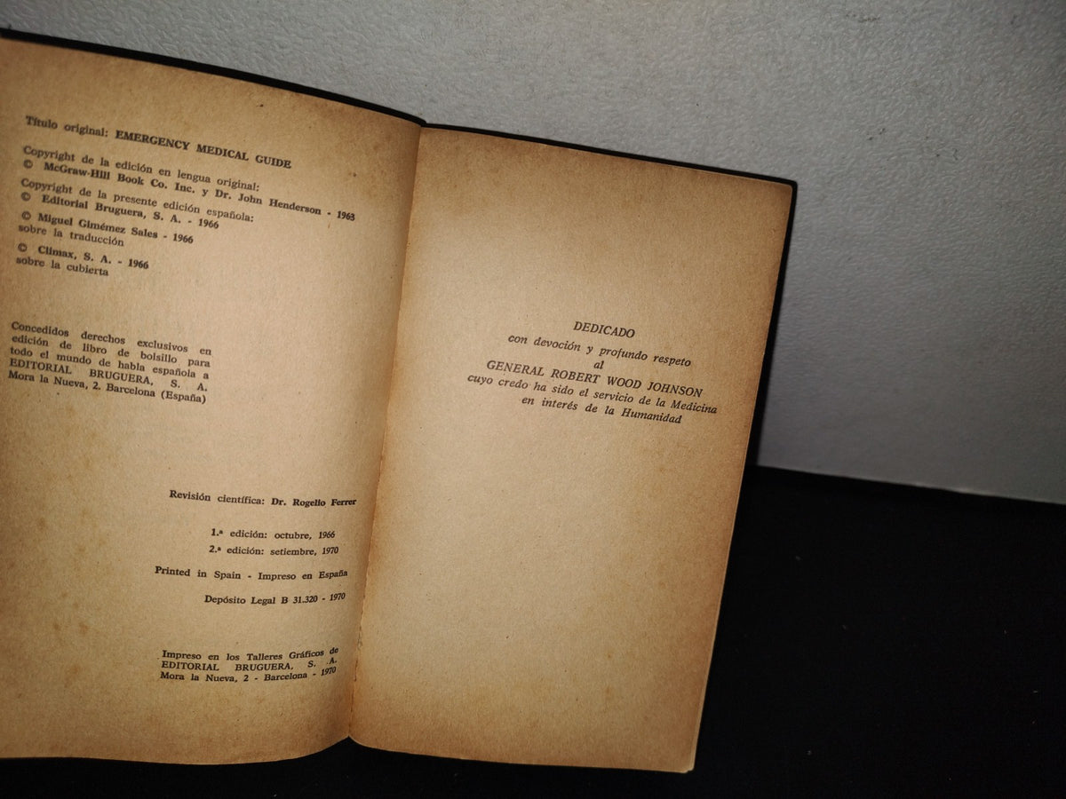 124- Guía Médica De Urgencia - Jonn Henderson - Bruguera Libro Práctico - 1970