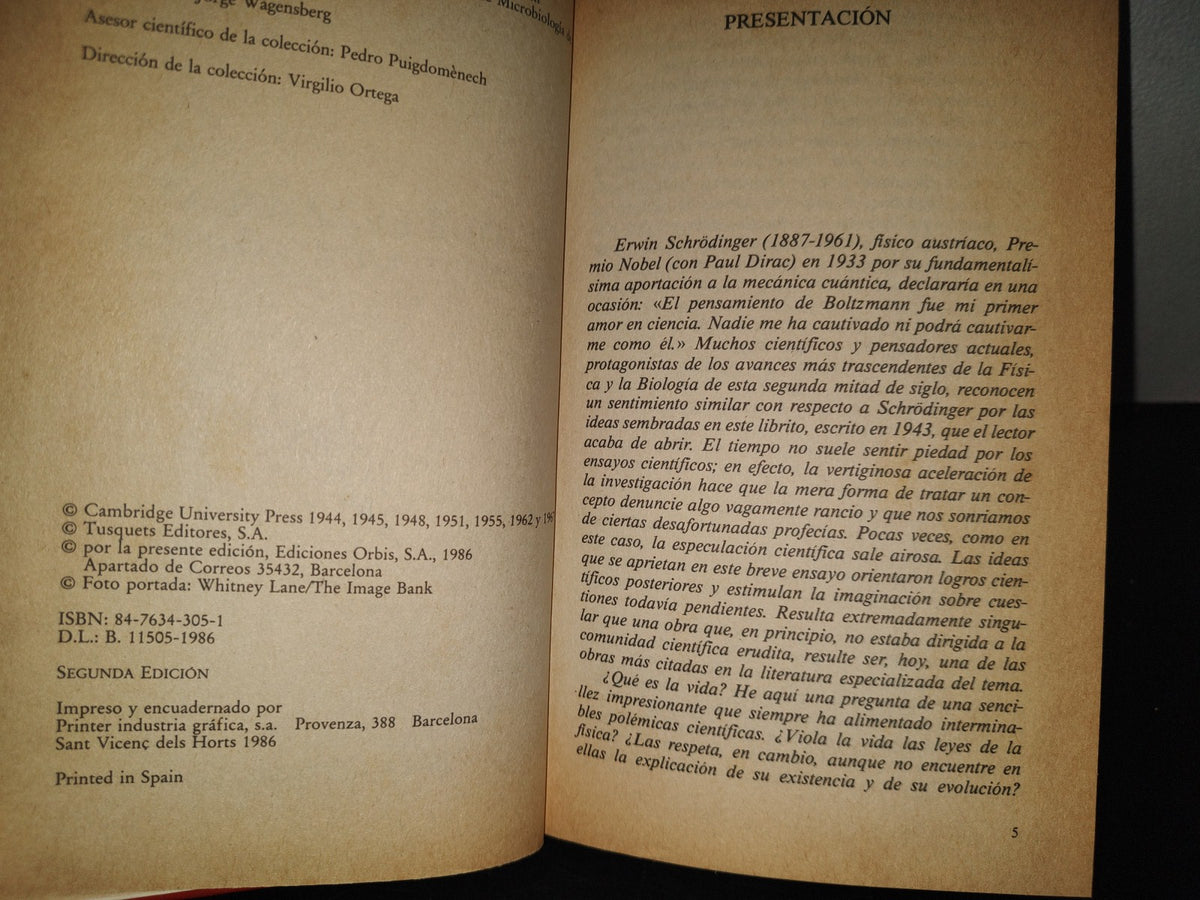 196- Muy Interesante. ¿Qué Es La Vida? Erwin Schrödinger
