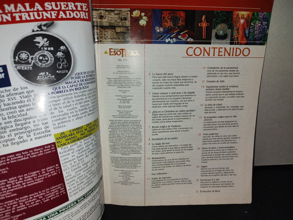 201- Mundo Esotérico. Magia, Ritos Y Astrología. Adivinación Con La Bola De Cristal - No. 184, 2003