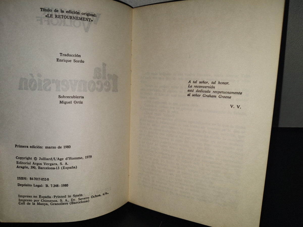 209- La Reconversión - Vladimir Volkoff - Editorial Argos Vergara - Primera Edición 1980