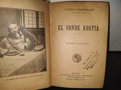 64- El Conde Kostia - Victor Cherbuliez - Madrid, Saturnino Calleja Fernández, 1900'S