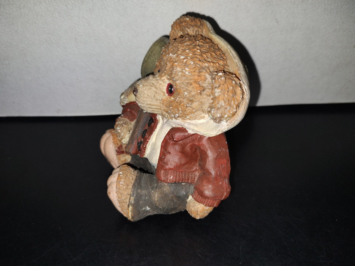 A2- Pieza De Resina. Osito Pescador Sentado - 80'S - 90'S
