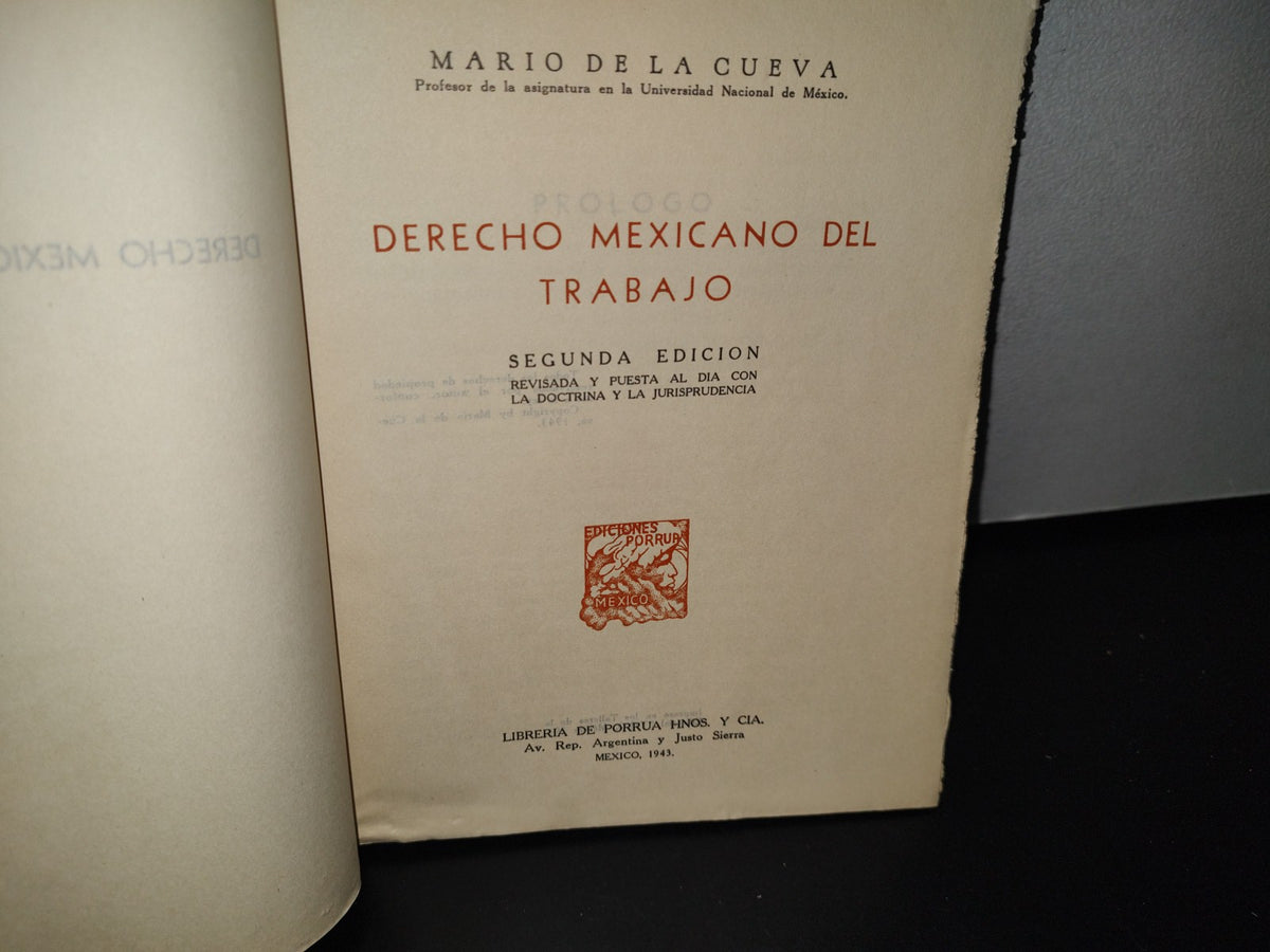 92- Derecho Mexicano Del Trabajo. Tomo I - Mario De La Cueva - 1943