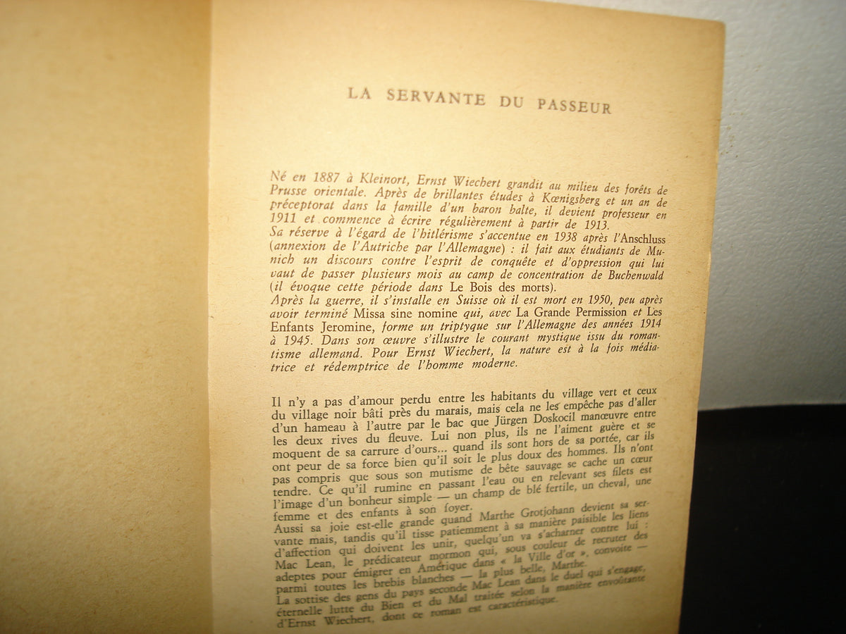 7- Francés - La Servante Du Passeur - Ernst Wiechert