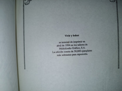 114- Vivir Y Beber - Hugo Hiriart - Cal Y Arena - 1994