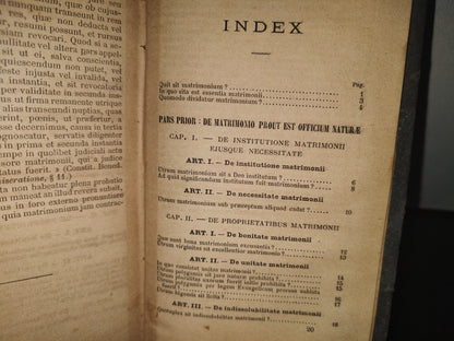 64- Latín. Tractatus De Matrimonio Et Dispensationibus Matrimonialibus - J. B. Becamel - 1886