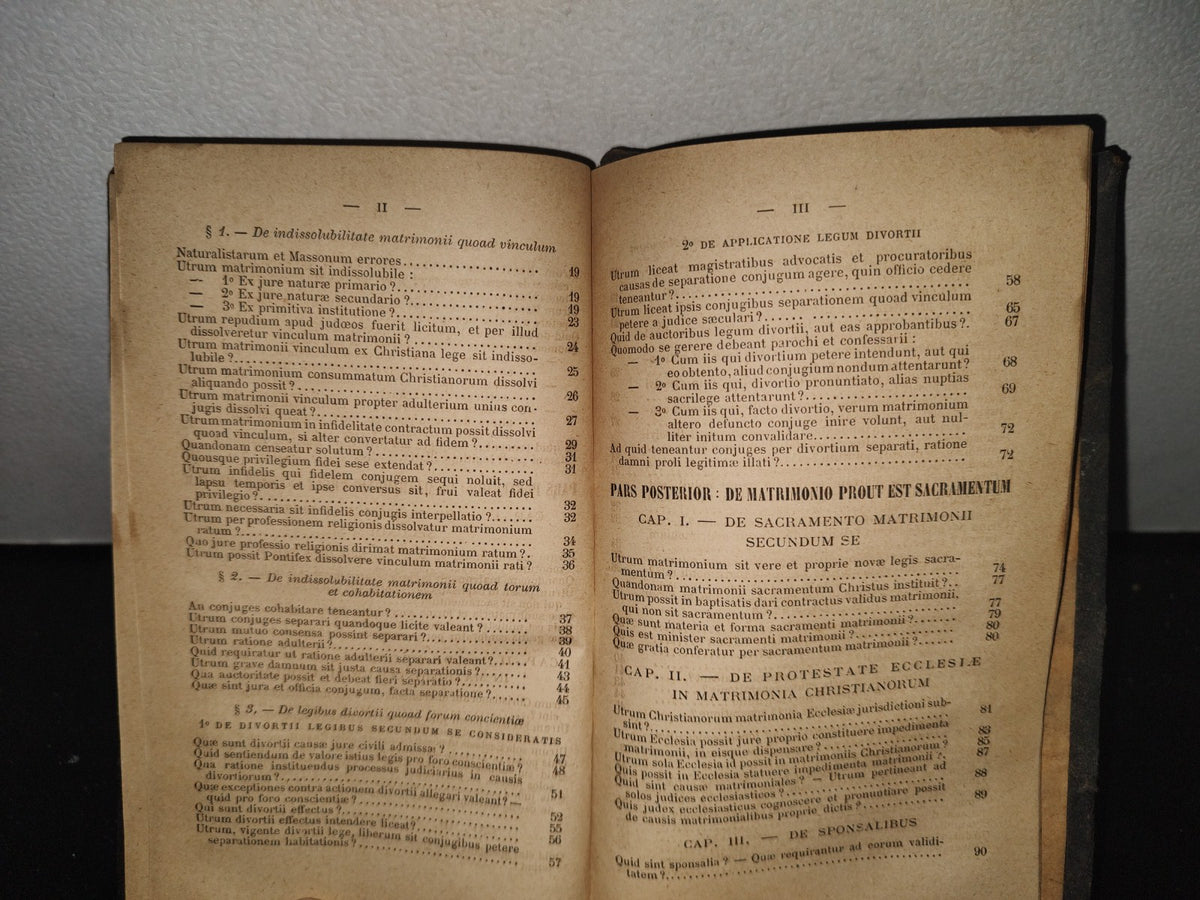 64- Latín. Tractatus De Matrimonio Et Dispensationibus Matrimonialibus - J. B. Becamel - 1886