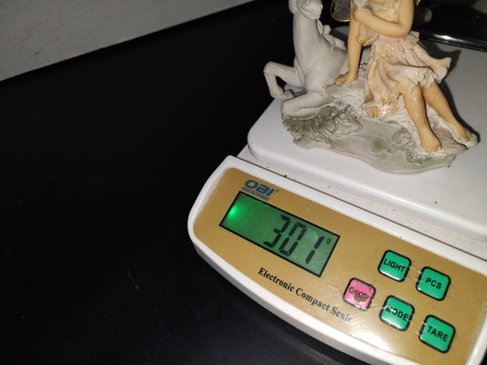 A6- Figura De Resina: Hada Sentada Con Unicorn A Lado - 90'S