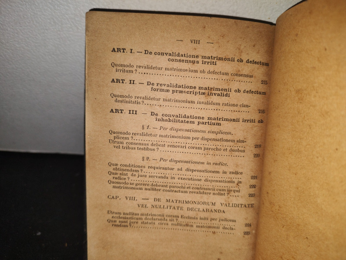 64- Latín. Tractatus De Matrimonio Et Dispensationibus Matrimonialibus - J. B. Becamel - 1886