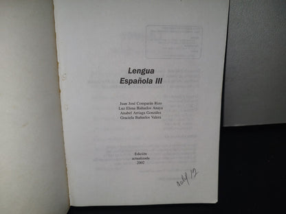 83- Lengua Española Iii - Comparán Rizo, Bañuelos Anaya, Arriaga González, Bañuelos Valera