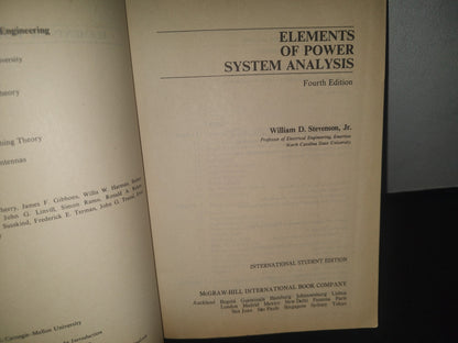 34- Inglés. Elements Of Power System Analysis. Fourth Edition - William D. Stevenson, Jr. - 1982