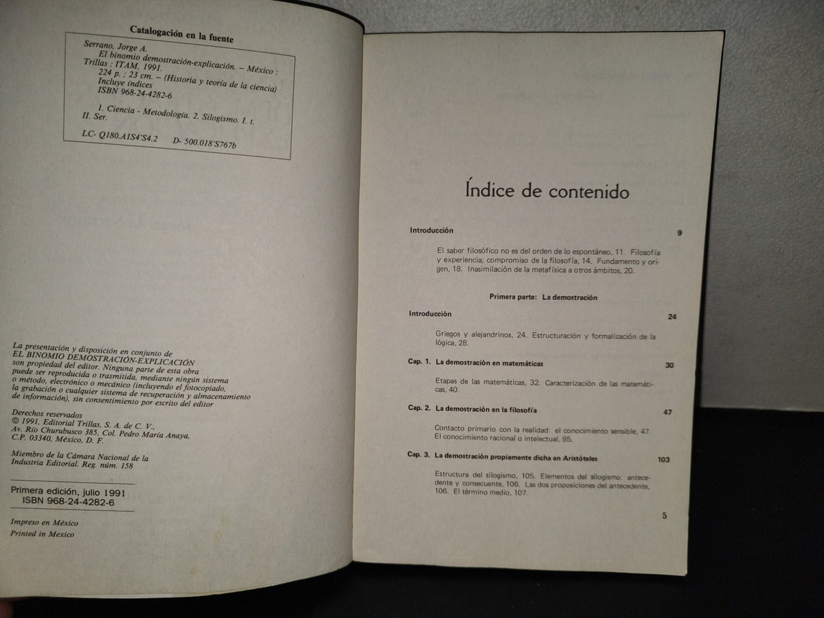 201- El Binomio Demostración- Explicación - Jorge A. Serrano. Editorial Trillas. Primera Edición, Julio 1991