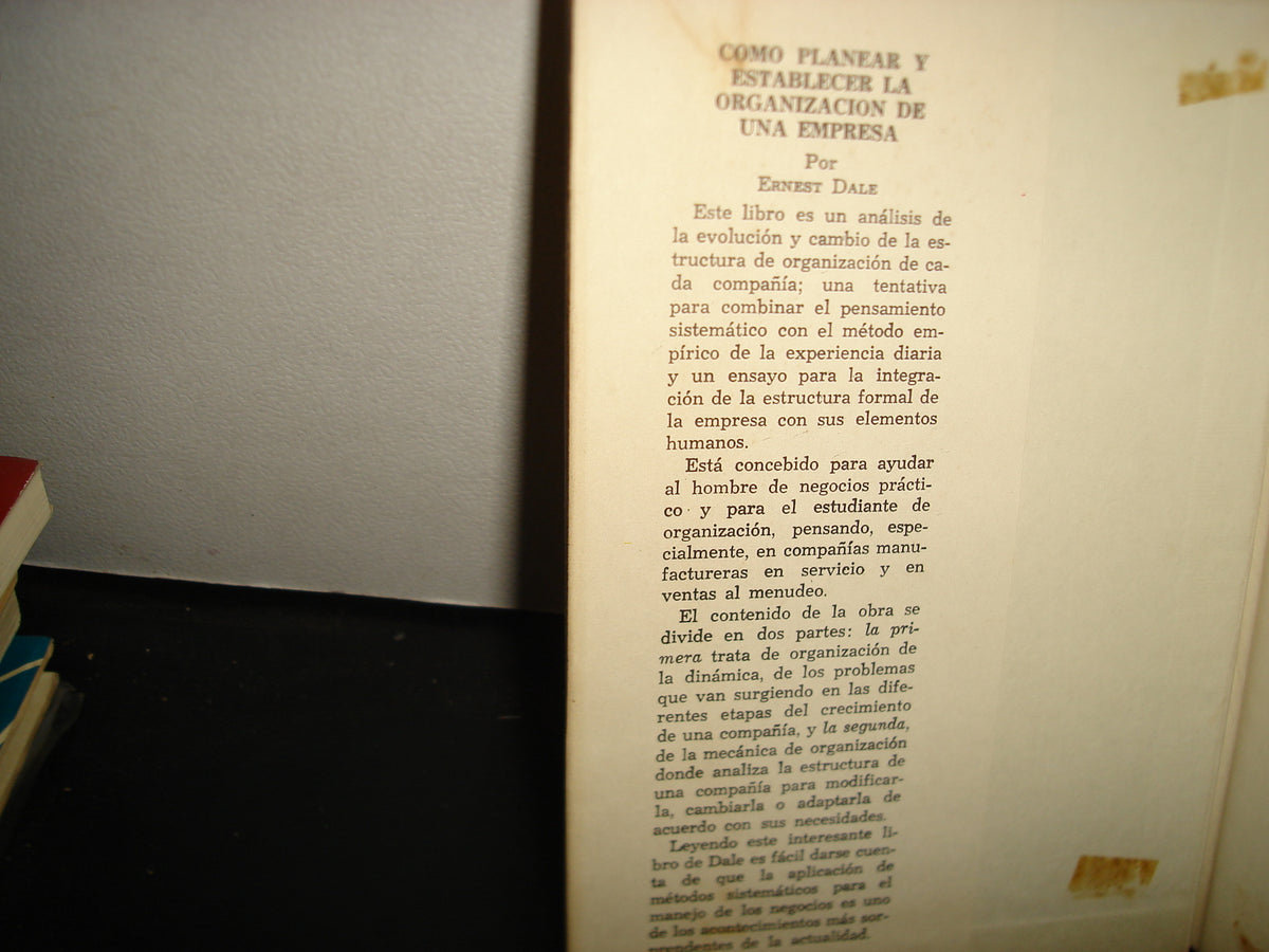 23- Cómo Planear Y Establecer La Organización De Una Empresa - Ernest Dale