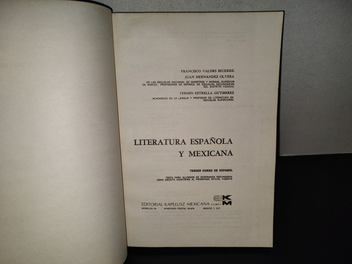202- Literatura Española Y Mexicana - Francisco Valdés Becerril