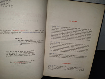 54- Álgebra Moderna. Estructura Y Método Libro I - Dolciani, Berman, Freilich - Publicaciones Cultural, S. A., 1967