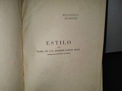 75- Estilo - María De Los Ángeles García Mata. Mercedaria Misionera De Berriz - 1947