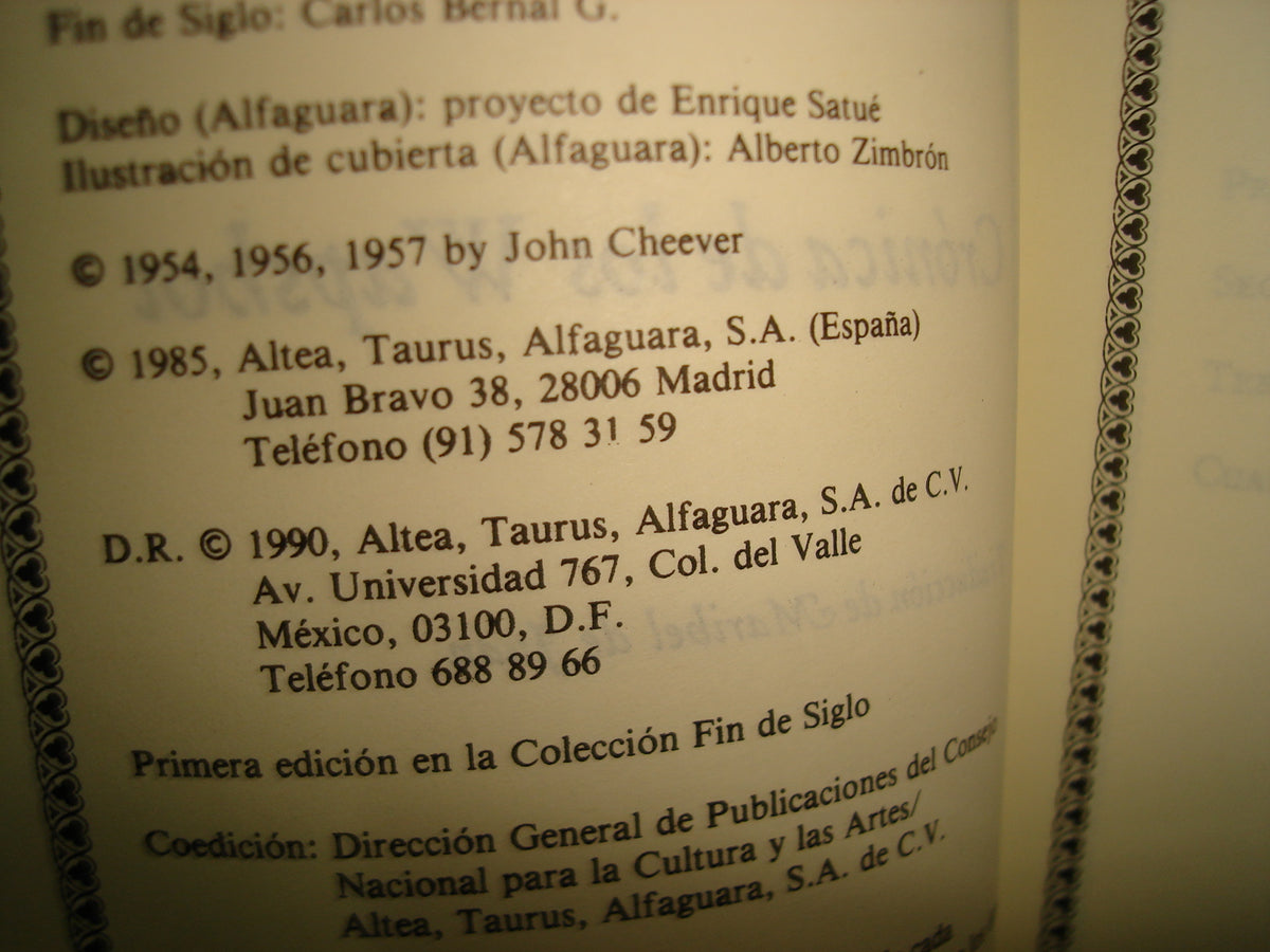 167- Crónica De Los Wapshot - John Cheever - Primera Edición En La Colección Fin De Siglo 1990