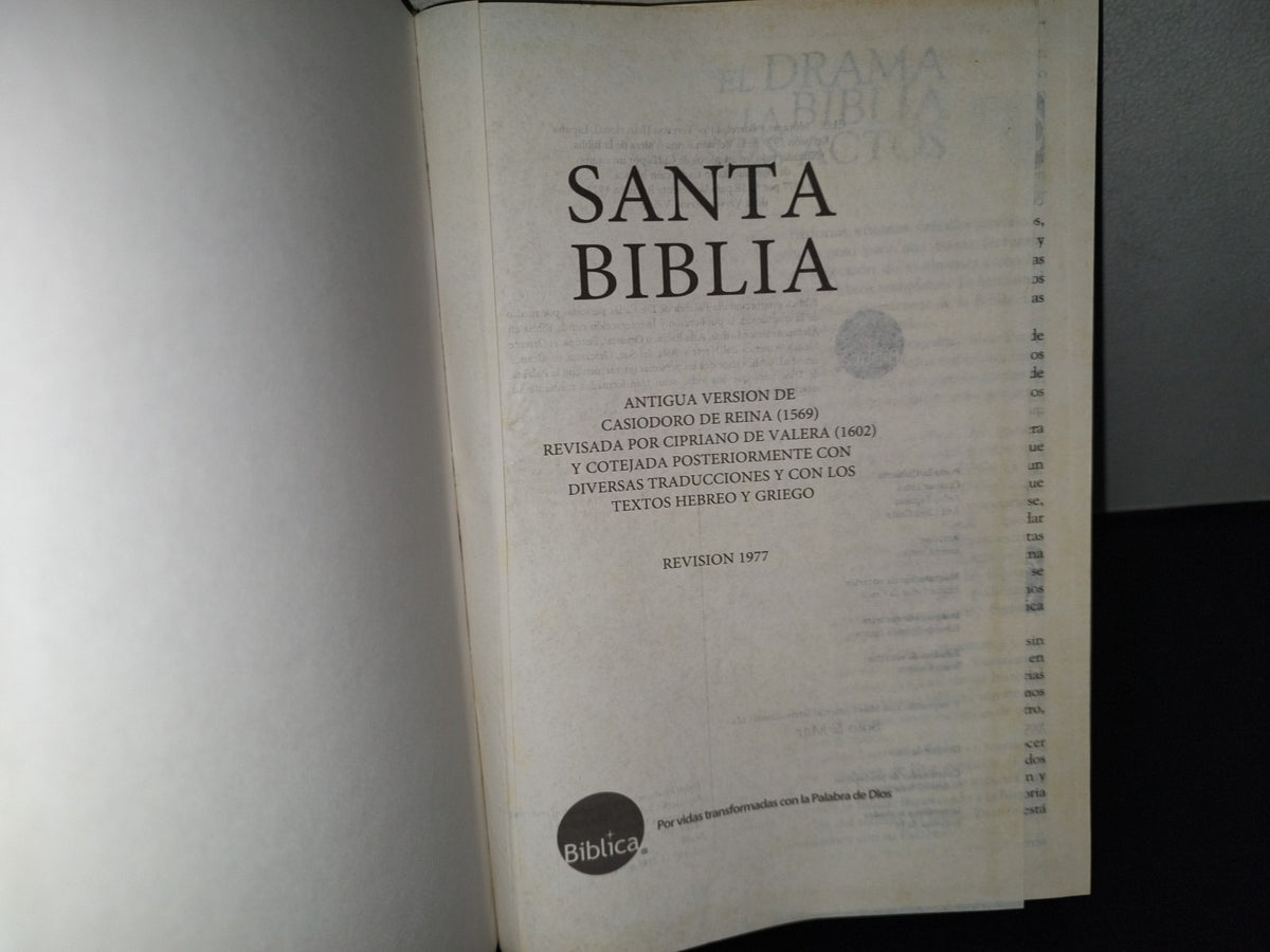 99- Santa Biblia. Luz. Clie Para La Presente Revisión 1977 De La Versión Reina Valera