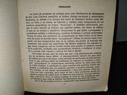 77- Diccionario De Aztequismos - Luis Cabrera - Ediciones Oasis, S. A., México, 1984