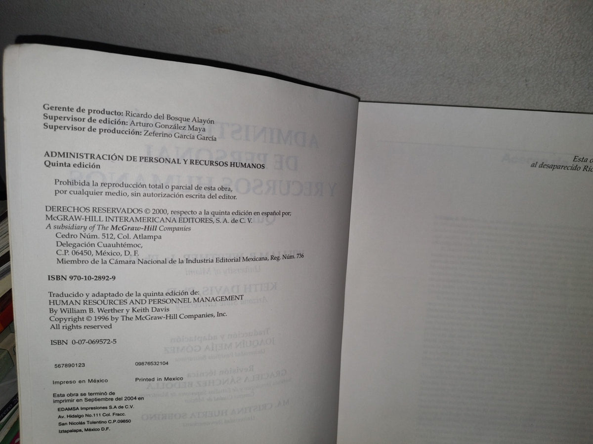 87-2- Administración De Personal Y Recursos Humanos - William B. Werther , Jr.