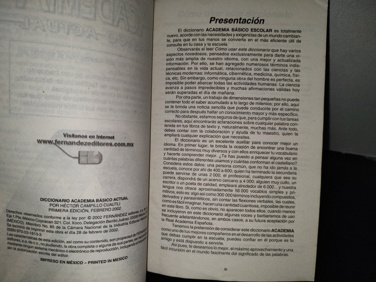 151- Diccionario Academia. Básico Actual. Fernández Editores 2002