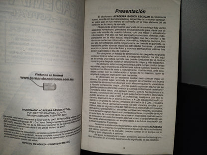 151- Diccionario Academia. Básico Actual. Fernández Editores 2002