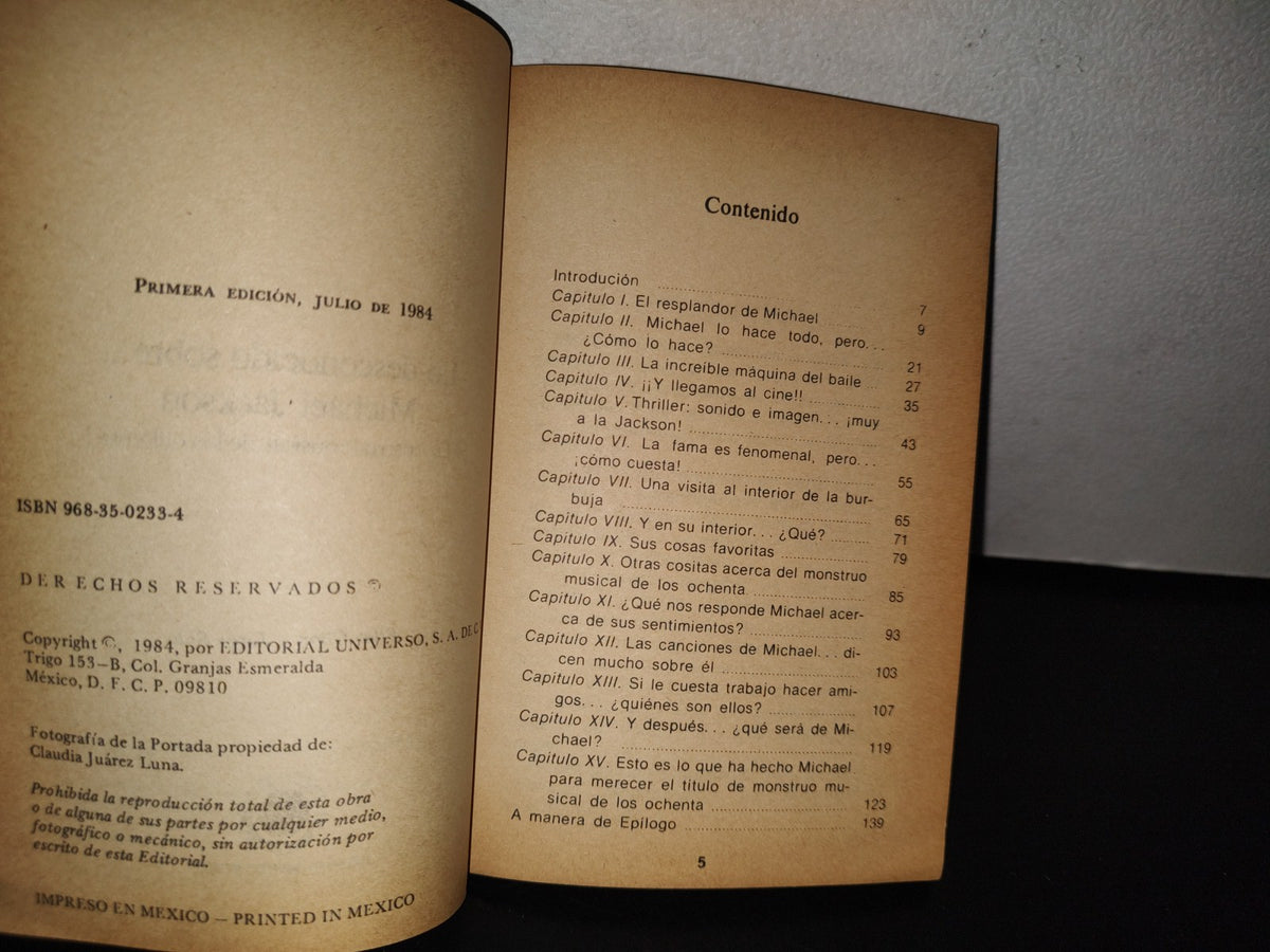 93- Lo Desconocido Sobre... Michael Jackson - Pilar Obón Y Jorge Sola - Primera Edición 1984
