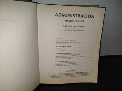 151- Administración. Tercera Edición - David R. Hampton - Mcgraw-Hill, 1993
