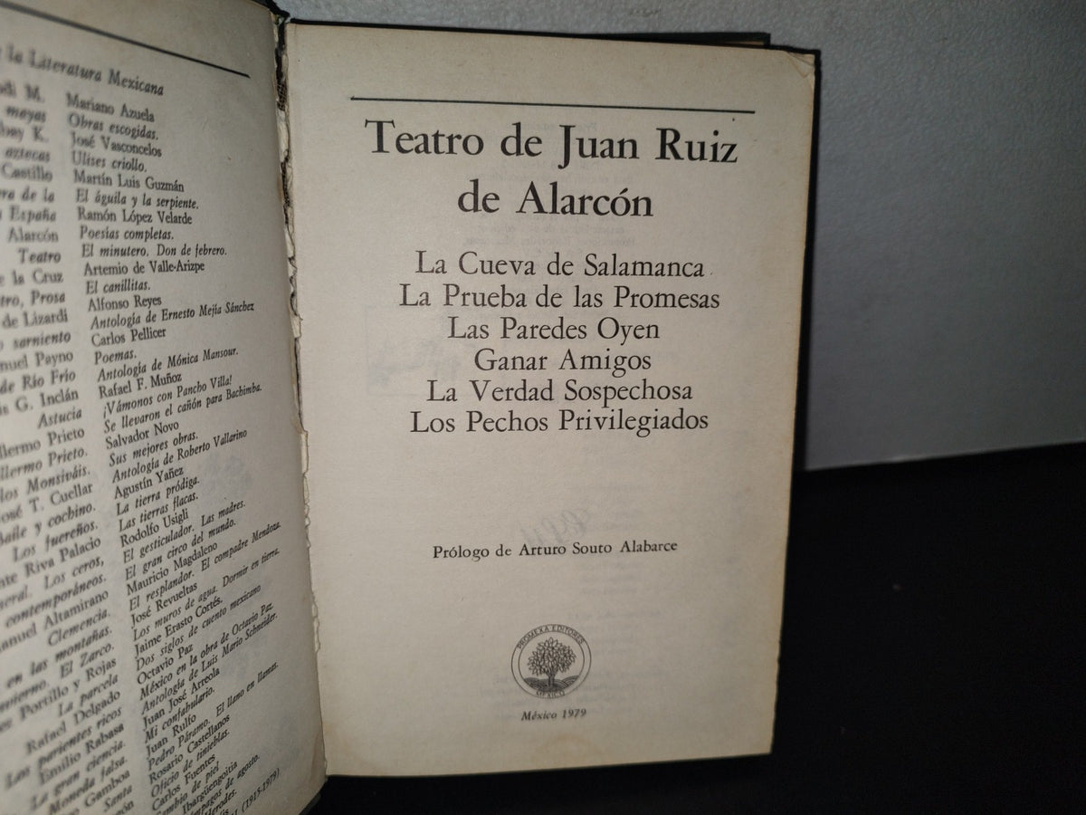 90- Teatro De Juan Ruiz De Alarcón. Varias Obras - Promexa Editores - México 1979