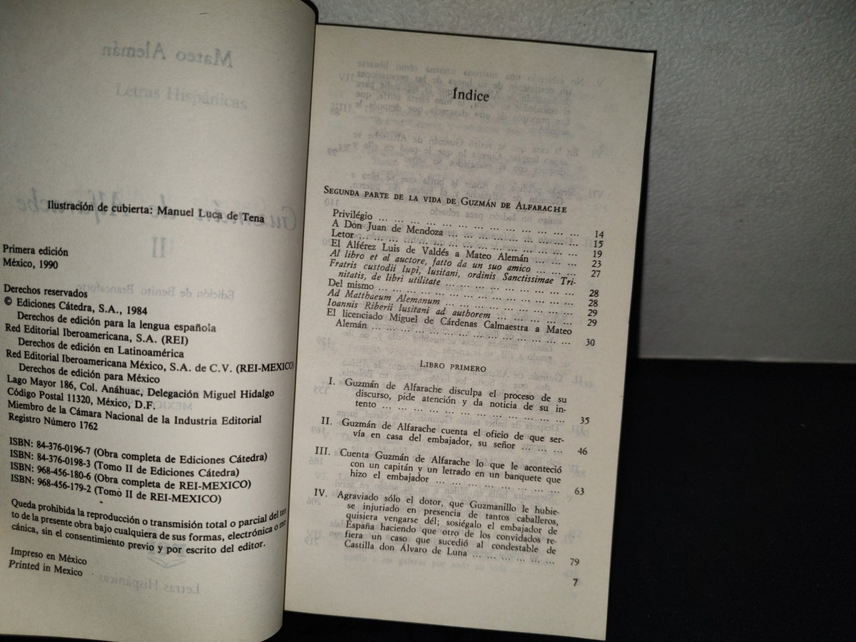 202- Guzmán De Alfarache I Y II - Mateo Alemán. Edición De Benito Brancaforte, Rei México. Letras Hispánicas - Primera Edición, México, 1990
