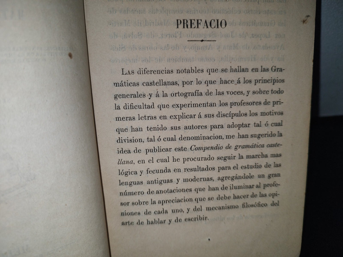 64- Compendio De Gramática Castellana - Mathieu De Fossey - Méjico. Imprenta De Andrade Y Escalante - 1861