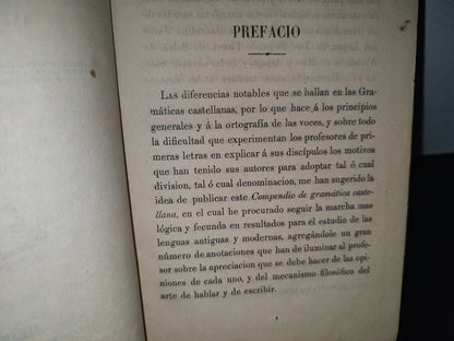 64- Compendio De Gramática Castellana - Mathieu De Fossey - Méjico. Imprenta De Andrade Y Escalante - 1861