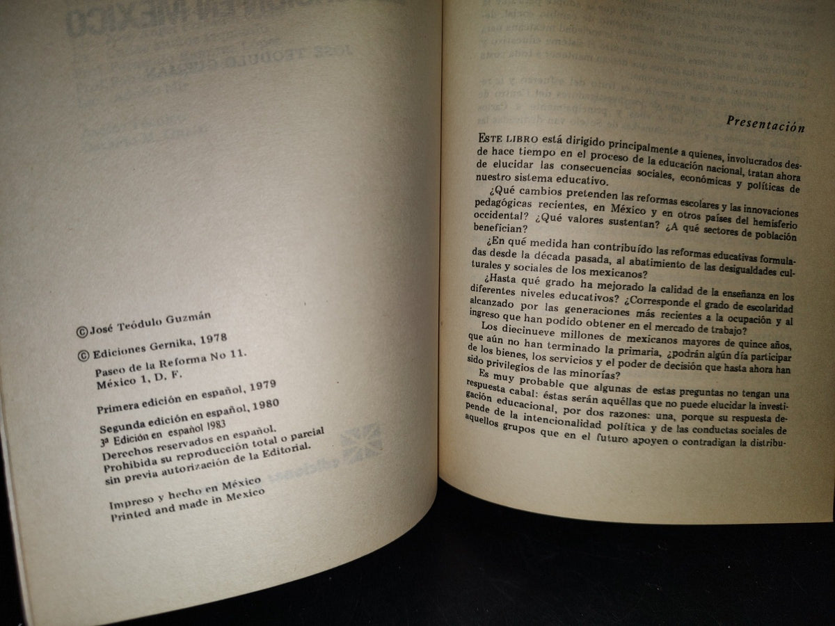 215- Alternativas Para La Educación En México - José Teódulo Guzmán - Ediciones Gernika