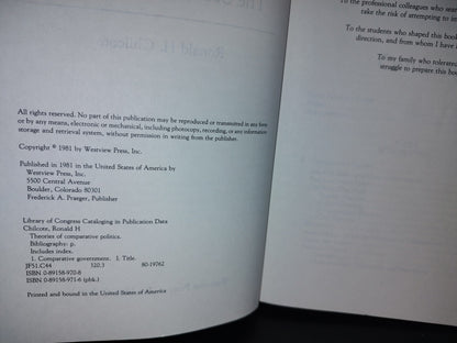 114- Theories Of Comparative Politics - Ronald H. Chilcote - Westview Press - 1981